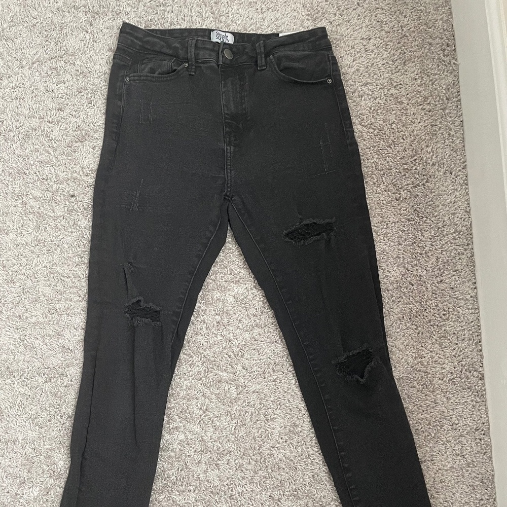 Simple Society Ripped Black Skinny Jeans
